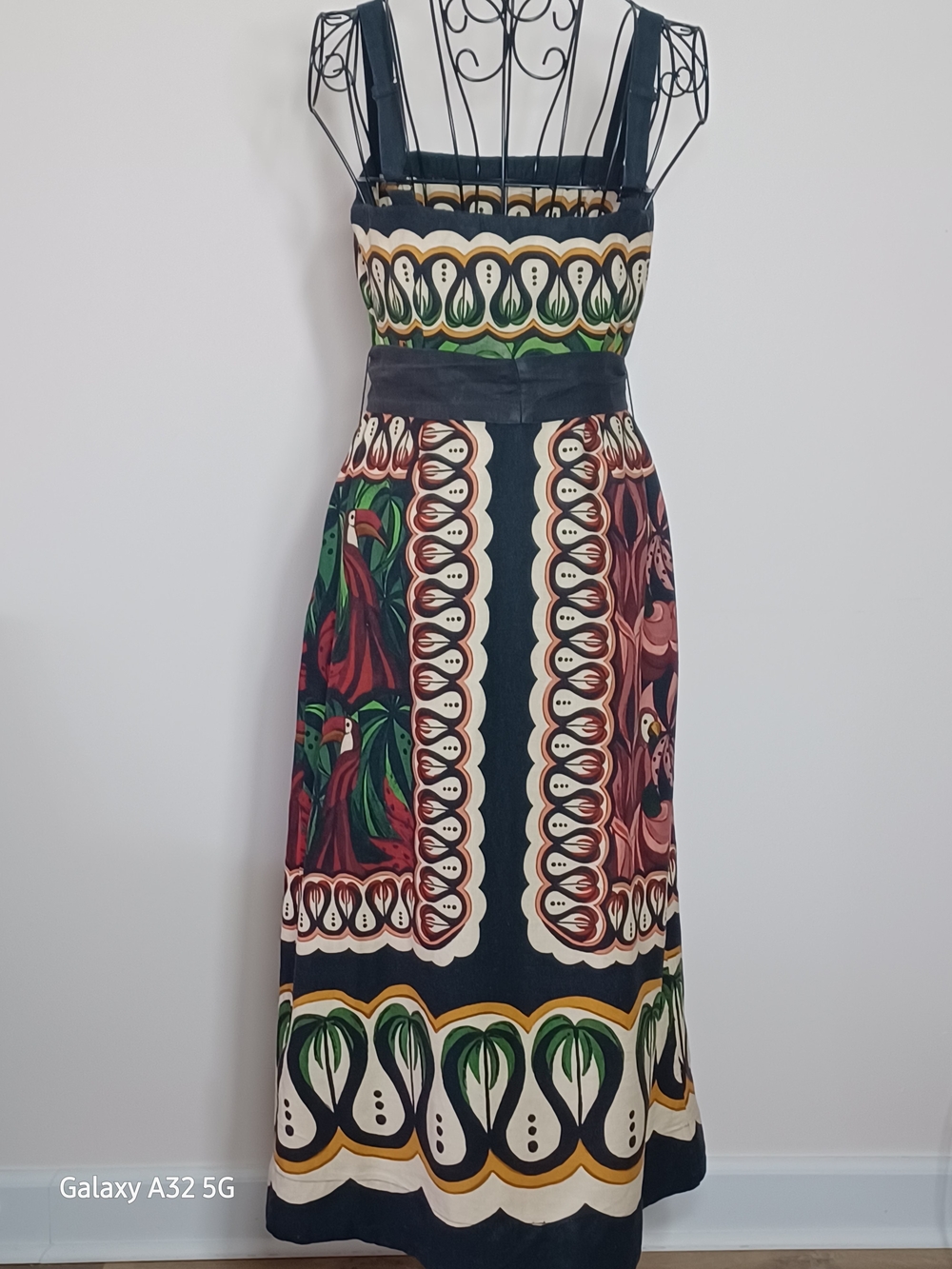 FARM Rio Coconut Tree Flow Scarf Linen-Blend Midi Dress - Size S - Picture 4 of 7